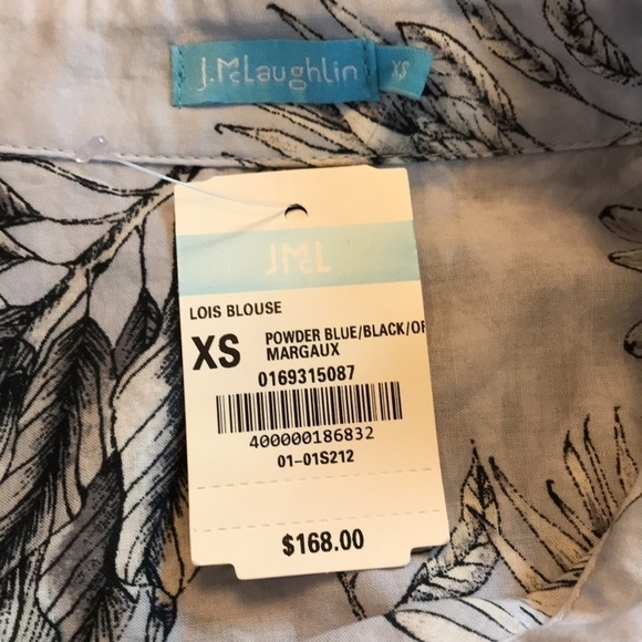 J. MCLAUGHLIN Lois Blouse In Powdered Blue Size Extra Small - Picture 7 of 8